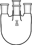 Flask,Round Bottom,Four-Neck,Vertical Sides